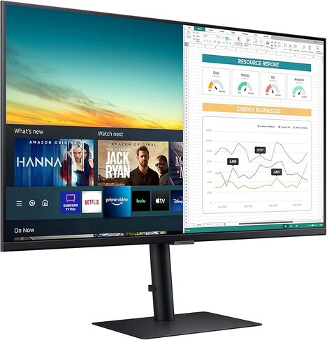 SAMSUNG M5 Series 32-Inch FHD 1080p Smart Monitor & Streaming TV (Tuner-Free), Netflix, HBO, Prime Video, & More, Apple Airplay, Height Adjustable Stand, Built-in Speakers (LS32AM502HNXZA) in Kuwait