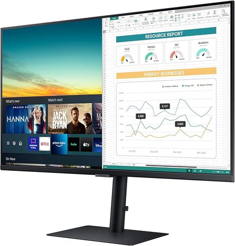 SAMSUNG M5 Series 32-Inch FHD 1080p Smart Monitor & Streaming TV (Tuner-Free), Netflix, HBO, Prime Video, & More, Apple Airplay, Height Adjustable Stand, Built-in Speakers (LS32AM502HNXZA) in Kuwait