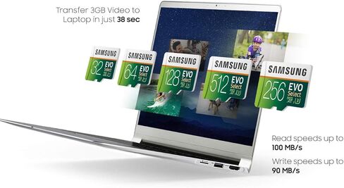 SAMSUNG EVO Select 64GB microSDXC UHS-I U1 100MB/s Full HD & 4K UHD Memory Card with Adapter (MB-ME64HA) in Saudi Arabia