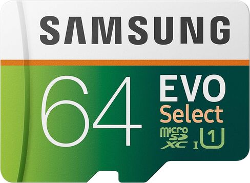 SAMSUNG EVO Select 64GB microSDXC UHS-I U1 100MB/s Full HD & 4K UHD Memory Card with Adapter (MB-ME64HA) in Saudi Arabia