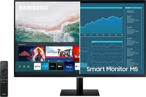 SAMSUNG 32-inch M5 Smart Monitor with Mobile Connectivity, FHD, Remote Access, Office 365 (LS32AM500NNXZA), Black (Renewed) in Saudi Arabia