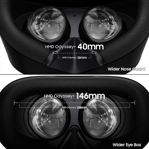 SAMSUNG HMD Odyssey+ Windows Mixed Reality Headset with 2 Wireless Controllers 3.5" Black (XE800ZBA-HC1US) in Saudi Arabia