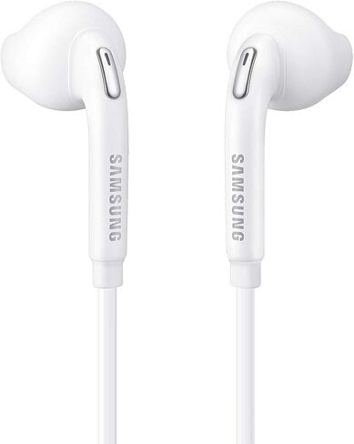 Samung Wired Earbuds Original 3.5mm in-Ear Headphones for Samsung Galaxy S10, S10 Plus, S10e Plus, Note 10, A71, A31 - Microphone & Volume Remote - Includes Black Velvet Carrying Pouch - White in Saudi Arabia
