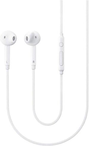 Samung Wired Earbuds Original 3.5mm in-Ear Headphones for Samsung Galaxy S10, S10 Plus, S10e Plus, Note 10, A71, A31 - Microphone & Volume Remote - Includes Black Velvet Carrying Pouch - White in Saudi Arabia