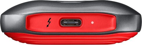 Samsung X5 Portable SSD - 2TB - Thunderbolt 3 External SSD (MU-PB2T0B/AM) Gray/Red in Saudi Arabia