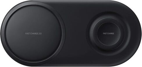 Samsung Qi Certified Fast Charge Wireless Charger Duo Pad (EP-P5200TB) with Cooling Fan for Select Galaxy and Apple iPhone Devices - 25w C Type Fast Charger (Renewed) in Kuwait