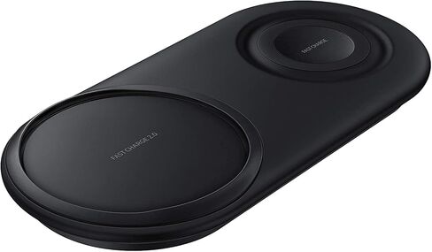 Samsung Qi Certified Fast Charge Wireless Charger Duo Pad (EP-P5200TB) with Cooling Fan for Select Galaxy and Apple iPhone Devices - 25w C Type Fast Charger (Renewed) in Kuwait
