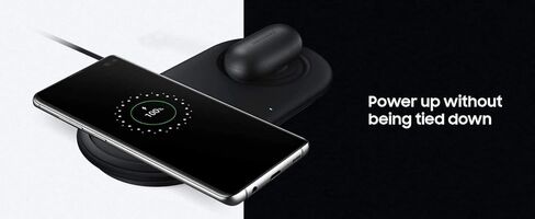 Samsung Qi Certified Fast Charge Wireless Charger Duo Pad (EP-P5200TB) with Cooling Fan for Select Galaxy and Apple iPhone Devices - 25w C Type Fast Charger (Renewed) in Kuwait