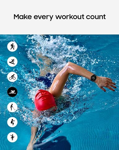 Samsung Galaxy Watch 4 44mm Smartwatch with ECG Monitor Tracker for Health Fitness Running Sleep Cycles GPS Fall Detection LTE US Version, Black (Renewed) in Saudi Arabia