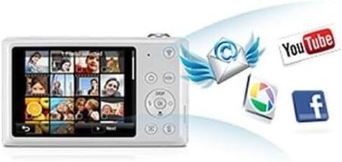 Samsung DV150F 16.2MP Smart WiFi Digital Camera with 5x Optical Zoom and 2.7" main and 1.48" front Dual LCD Screens (White) in Kuwait