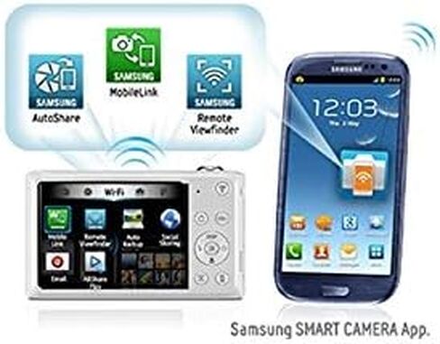 Samsung DV150F 16.2MP Smart WiFi Digital Camera with 5x Optical Zoom and 2.7" main and 1.48" front Dual LCD Screens (White) in Kuwait