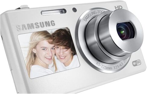 Samsung DV150F 16.2MP Smart WiFi Digital Camera with 5x Optical Zoom and 2.7" main and 1.48" front Dual LCD Screens (White) in Kuwait