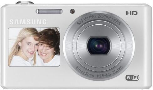 Samsung DV150F 16.2MP Smart WiFi Digital Camera with 5x Optical Zoom and 2.7" main and 1.48" front Dual LCD Screens (White) in Kuwait