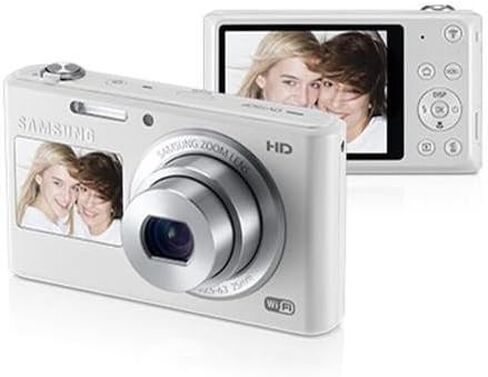 Samsung DV150F 16.2MP Smart WiFi Digital Camera with 5x Optical Zoom and 2.7" main and 1.48" front Dual LCD Screens (White) in Kuwait