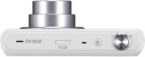 Samsung DV150F 16.2MP Smart WiFi Digital Camera with 5x Optical Zoom and 2.7" main and 1.48" front Dual LCD Screens (White) in Kuwait