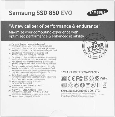 محرك صلب SSD سامسونج 850 ايفو 2تيرا 2.5 انش ساتا III (MZ-75E2T0B/AM) in Saudi Arabia