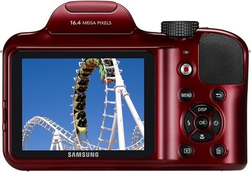 Samsung WB1100F 16.2MP CCD Smart WiFi & NFC Digital Camera with 35x Optical Zoom, 3.0" LCD and 720p HD Video (Red) in Saudi Arabia
