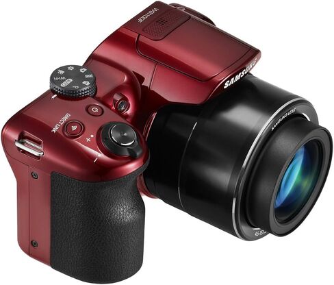 Samsung WB1100F 16.2MP CCD Smart WiFi & NFC Digital Camera with 35x Optical Zoom, 3.0" LCD and 720p HD Video (Red) in Saudi Arabia