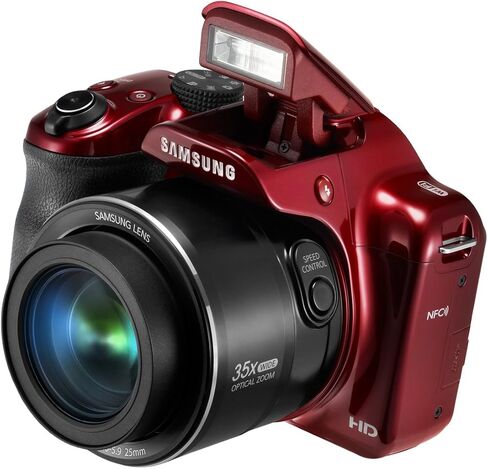 Samsung WB1100F 16.2MP CCD Smart WiFi & NFC Digital Camera with 35x Optical Zoom, 3.0" LCD and 720p HD Video (Red) in Saudi Arabia