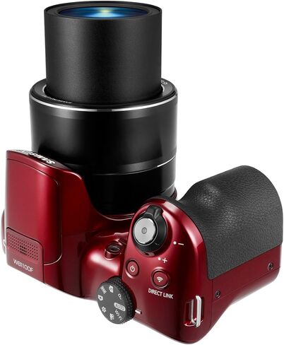 Samsung WB1100F 16.2MP CCD Smart WiFi & NFC Digital Camera with 35x Optical Zoom, 3.0" LCD and 720p HD Video (Red) in Saudi Arabia