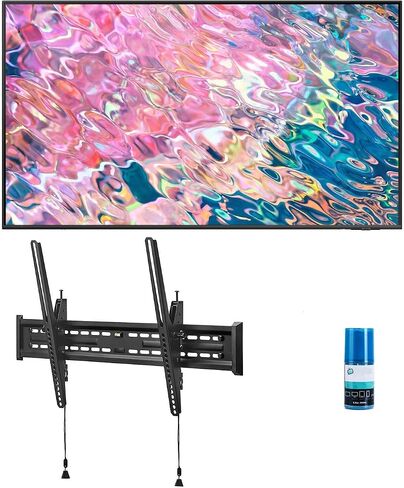 SAMSUNG QN65Q60BAFXZA 65" QLED Quantum HDR 4K Smart TV with a Walts TV Large/Extra Large Tilt Mount for 43"-90" TV's and Walts Screen Cleaner Kit (2022) in Saudi Arabia