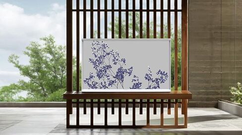 فئة سامسونج 55 بوصة سلسلة Serif LS01B - QLED 4K، تصميم على شكل حرف I، شاشة غير لامعة مضادة للانعكاس، حامل حامل محمول، الوضع المحيط + تلفزيون ذكي - مع Alexa مدمج (QN55LS01BAFXZA، أحدث طراز) in Kuwait
