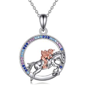 YFN S925 Sterling Silver Horse/Unicorn/Dragon/Wolf/Fox Necklace Heart Pendant Jewelry Gift for Women Girls in Saudi Arabia
