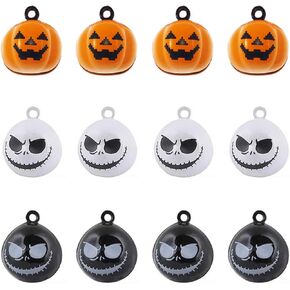 ANIUHL 12Pcs Pumpkin Bells Pet Collar Ghost Skull Bells,Halloween Decorations Ornament DIY Crafts Handmade Jewelry Findings Charms Pendant in Kuwait