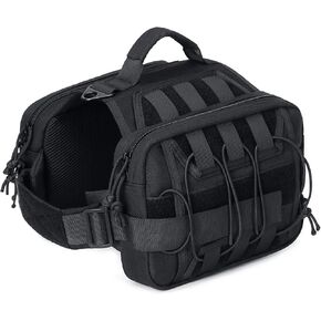 Petmolico Dog Saddle Bag, Dog Pack Saddle Bag Hound Harness Hiking Travel Camping Rucksack with Side Pockets & Adjustable Strap for Medium & Large Dog, Black in Saudi Arabia