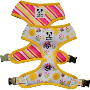Cute Dog Harness, Reversible, No Pull Pet Vest with Leash Clip - Adjustable Soft Padded & Reflective - for XS Small Medium Large Girl Boy Dogs - for Most Breeds by Puppy and Co (Extra Small, Doggies)