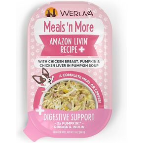 Weruva Meals 'n More Natural Wet Dog Food, Grandma's Chicken Soup Plus Digestive Support, 3.5oz Cup (Pack of 12)