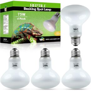LUCKY HERP 4 Pack 100W Reptile Heat Lamp Bulb (2nd Gen), Amphibian Basking Light Bulb, Reptile Daylight Bulb for Turtle, Bearded Dragon, Lizard Heating Use in Saudi Arabia