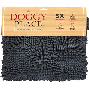 My Doggy Place Dog Towel - Super Absorbent Microfiber Towel with Hand Pockets - Dog Bathing Supplies - Quick Dry Shammy Towel - Washer and Dryer Safe - Ash 30 x 12.5 in in Saudi Arabia