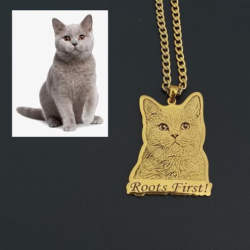 Pendantify Custom Pet Photo Necklace in Gold & Silver | Dog Portrait Necklace | Cats Necklace | Personalized Pet Picture Necklace | Photo Pet Pendant in Kuwait