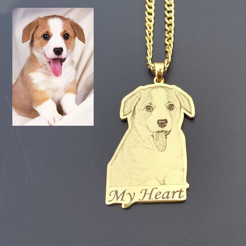 Pendantify Custom Pet Photo Necklace in Gold & Silver | Dog Portrait Necklace | Cats Necklace | Personalized Pet Picture Necklace | Photo Pet Pendant in Kuwait