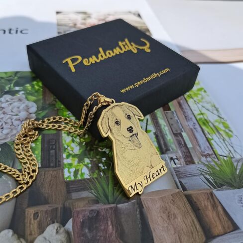 Pendantify Custom Pet Photo Necklace in Gold & Silver | Dog Portrait Necklace | Cats Necklace | Personalized Pet Picture Necklace | Photo Pet Pendant in Kuwait