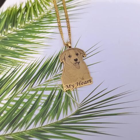 Pendantify Custom Pet Photo Necklace in Gold & Silver | Dog Portrait Necklace | Cats Necklace | Personalized Pet Picture Necklace | Photo Pet Pendant in Kuwait