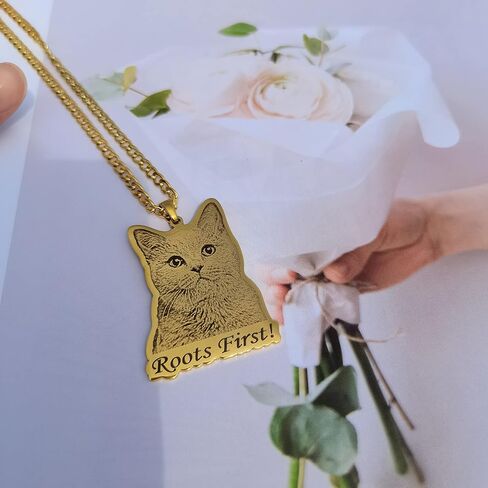Pendantify Custom Pet Photo Necklace in Gold & Silver | Dog Portrait Necklace | Cats Necklace | Personalized Pet Picture Necklace | Photo Pet Pendant in Kuwait