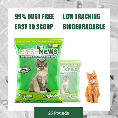 Fresh News Multi-Cat Non Clumping Paper Cat Litter, 25 Pound in Kuwait
