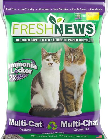 Fresh News Multi-Cat Non Clumping Paper Cat Litter, 25 Pound in Kuwait