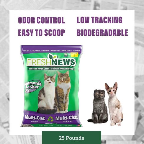 Fresh News Multi-Cat Non Clumping Paper Cat Litter, 25 Pound in Kuwait