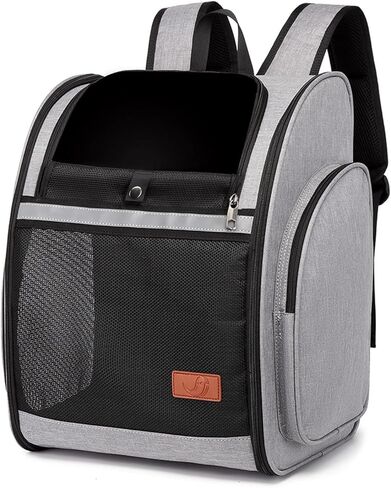 حقائب ظهر لحمل القطط من Hellomamma، حقيبة ظهر لحمل القطط الصغيرة والجرو والقطط الكبيرة يصل وزنها إلى 24 رطلًا، تصميم جيد التهوية، أشرطة أمان، دعم الإبزيم، قابلة للطي للسفر والمشي لمسافات طويلة، والاستخدام في الهواء الطلق in Kuwait