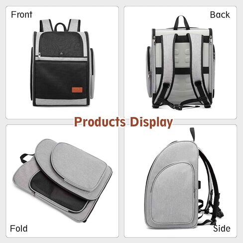 حقائب ظهر لحمل القطط من Hellomamma، حقيبة ظهر لحمل القطط الصغيرة والجرو والقطط الكبيرة يصل وزنها إلى 24 رطلًا، تصميم جيد التهوية، أشرطة أمان، دعم الإبزيم، قابلة للطي للسفر والمشي لمسافات طويلة، والاستخدام في الهواء الطلق in Kuwait