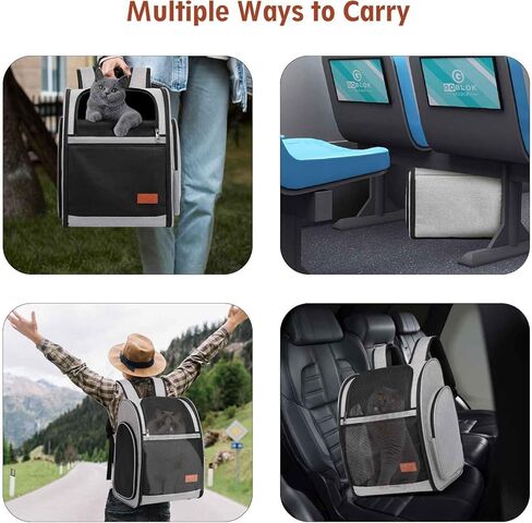 حقائب ظهر لحمل القطط من Hellomamma، حقيبة ظهر لحمل القطط الصغيرة والجرو والقطط الكبيرة يصل وزنها إلى 24 رطلًا، تصميم جيد التهوية، أشرطة أمان، دعم الإبزيم، قابلة للطي للسفر والمشي لمسافات طويلة، والاستخدام في الهواء الطلق in Kuwait