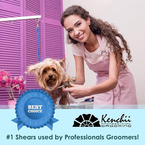Kenchii Happy Puppy Ball Tip Shears Trimming Scissors for Dogs | Pet Grooming Puppy Essentials | Stainless Steel Grooming Scissors for Dogs | Safety Blunt Tip Scissors and Dog Grooming Tools | 5.5 In in Kuwait