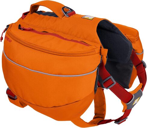 Ruffwear، حقيبة ظهر للكلاب، حقيبة للمشي لمسافات طويلة والتخييم مع حقائب سرج، لون برتقالي، مقاس X-Small in Saudi Arabia