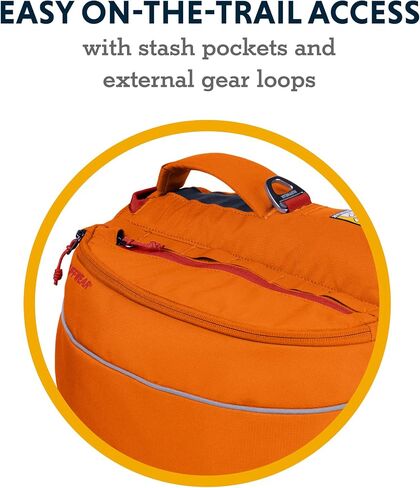 Ruffwear، حقيبة ظهر للكلاب، حقيبة للمشي لمسافات طويلة والتخييم مع حقائب سرج، لون برتقالي، مقاس X-Small in Saudi Arabia