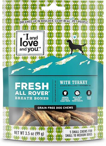 I and love and you Fresh All Rover Dental Bones - Grain Free Dog Treats, 5 Small Bones, Pack of 1 in Saudi Arabia