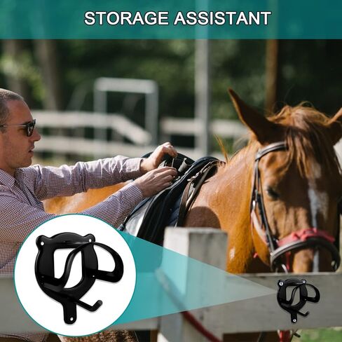 جوتيدا رف لجام الحصان: 6 قطع من خطافات اللجام، دعامة اللجام مع انابيب وبرغي معدني حامل اللجام لتخزين لوازم حظيرة الحصان in Kuwait