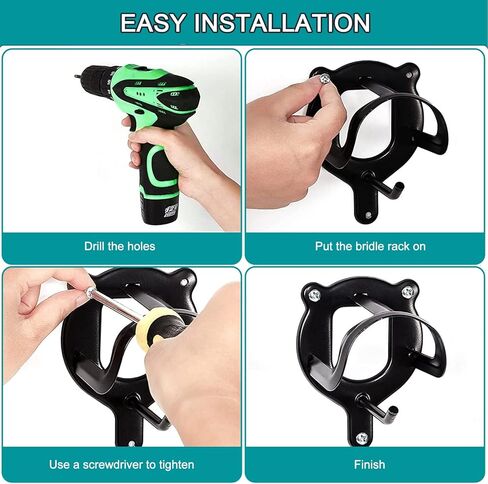 جوتيدا رف لجام الحصان: 6 قطع من خطافات اللجام، دعامة اللجام مع انابيب وبرغي معدني حامل اللجام لتخزين لوازم حظيرة الحصان in Kuwait